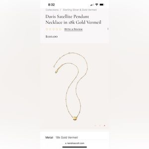 Kendra Scott Davis satellite pendant in gold vermeil